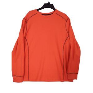 Starter Thermal Shirt Mens Size XL (46-48) Orange pullover Long Sleeve waffle Y2